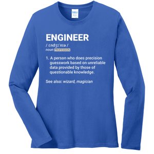 Engineer Definition Funny Gift Geeky Engineering Funny Gift Ladies Long Sleeve Shirt