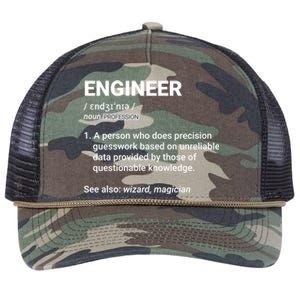 Engineer Definition Funny Gift Geeky Engineering Funny Gift Retro Rope Trucker Hat Cap