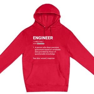 Engineer Definition Funny Gift Geeky Engineering Funny Gift Premium Pullover Hoodie