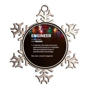 Engineer Definition Funny Gift Geeky Engineering Funny Gift Metallic Star Ornament