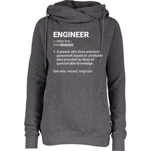 Engineer Definition Funny Gift Geeky Engineering Funny Gift Womens Funnel Neck Pullover Hood