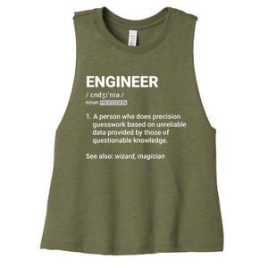 Engineer Definition Funny Gift Geeky Engineering Funny Gift Women's Racerback Cropped Tank