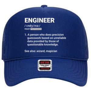 Engineer Definition Funny Gift Geeky Engineering Funny Gift High Crown Mesh Back Trucker Hat