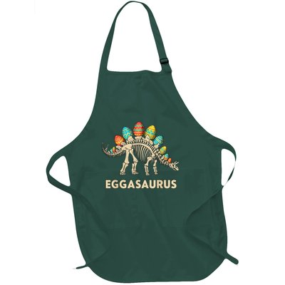Eggasaurus Dinosaur Fossil Skeleton Easter Egg Hunting Party Full-Length Apron With Pockets