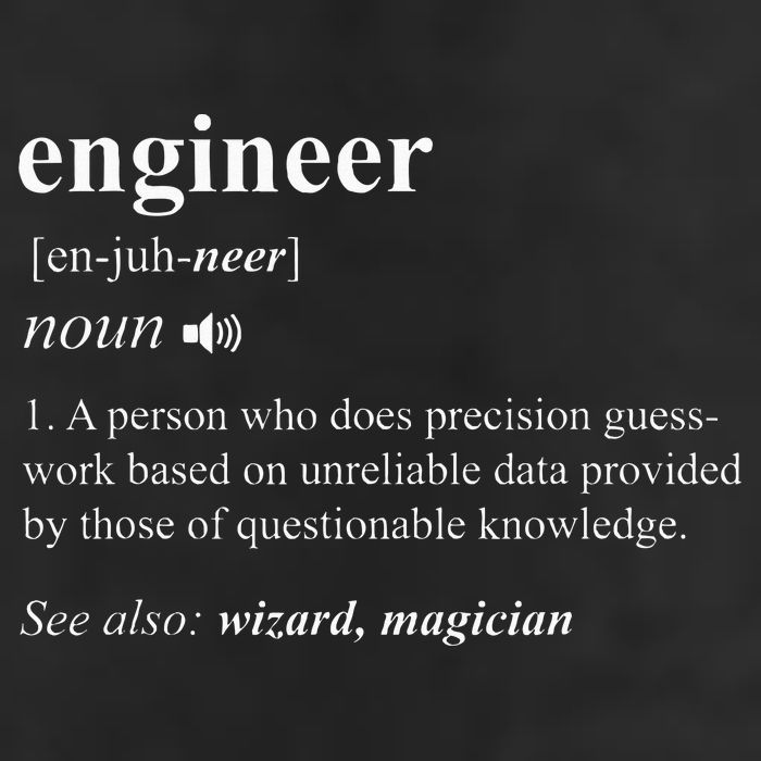 Engineer Definition Funny Engineering Mechanical Civil Cool Comfort Performance Bucket Hat