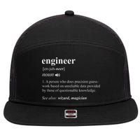 Engineer Definition Funny Engineering Mechanical Civil 7 Panel Mesh Trucker Snapback Hat