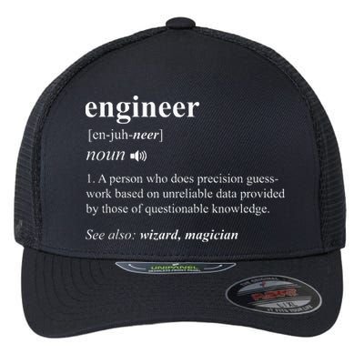 Engineer Definition Funny Engineering Mechanical Civil Flexfit Unipanel Trucker Cap