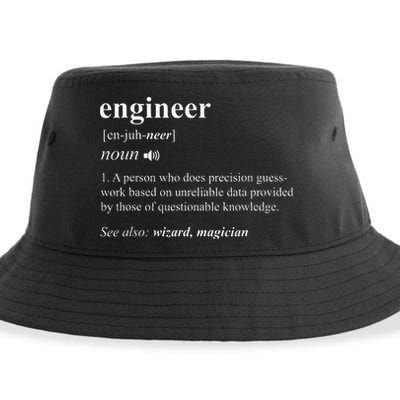Engineer Definition Funny Engineering Mechanical Civil Sustainable Bucket Hat