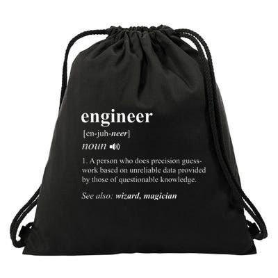 Engineer Definition Funny Engineering Mechanical Civil Drawstring Bag