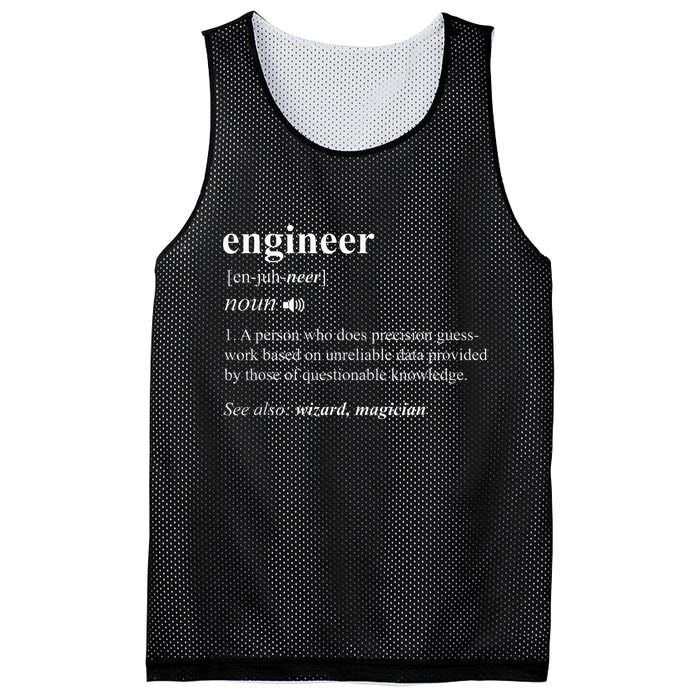 Engineer Definition Funny Engineering Mechanical Civil Mesh Reversible Basketball Jersey Tank
