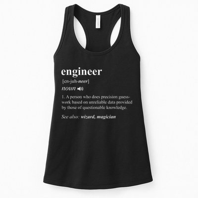 Engineer Definition Funny Engineering Mechanical Civil Womens Tank Top