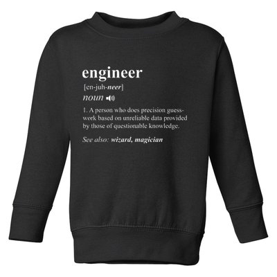 Engineer Definition Funny Engineering Mechanical Civil Toddler Sweatshirt