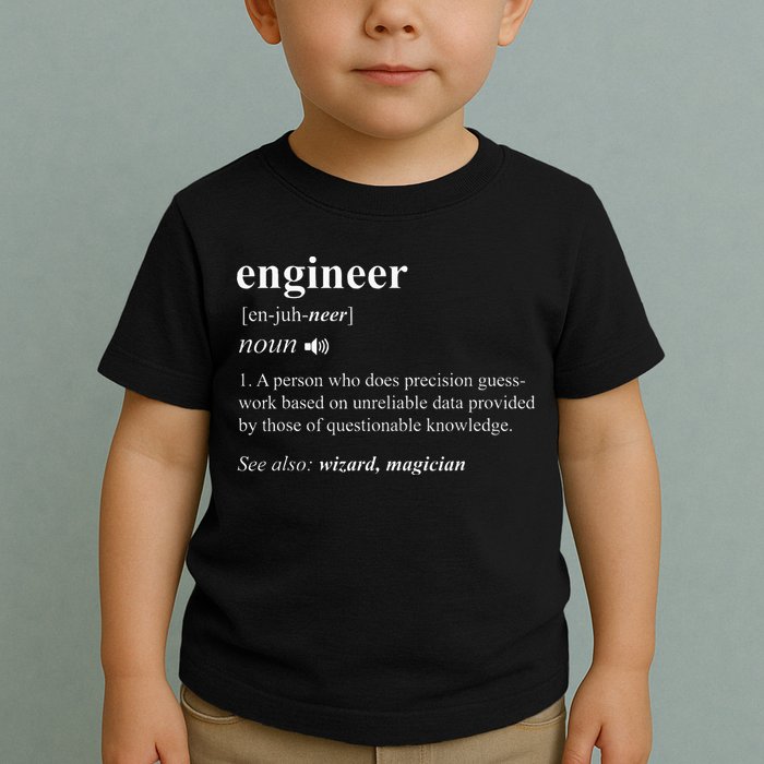 Engineer Definition Funny Engineering Mechanical Civil Toddler T-Shirt