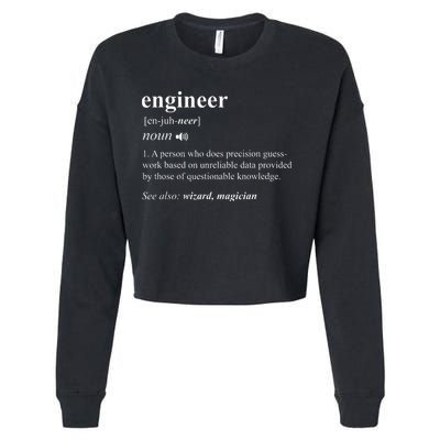 Engineer Definition Funny Engineering Mechanical Civil Cropped Pullover Crew