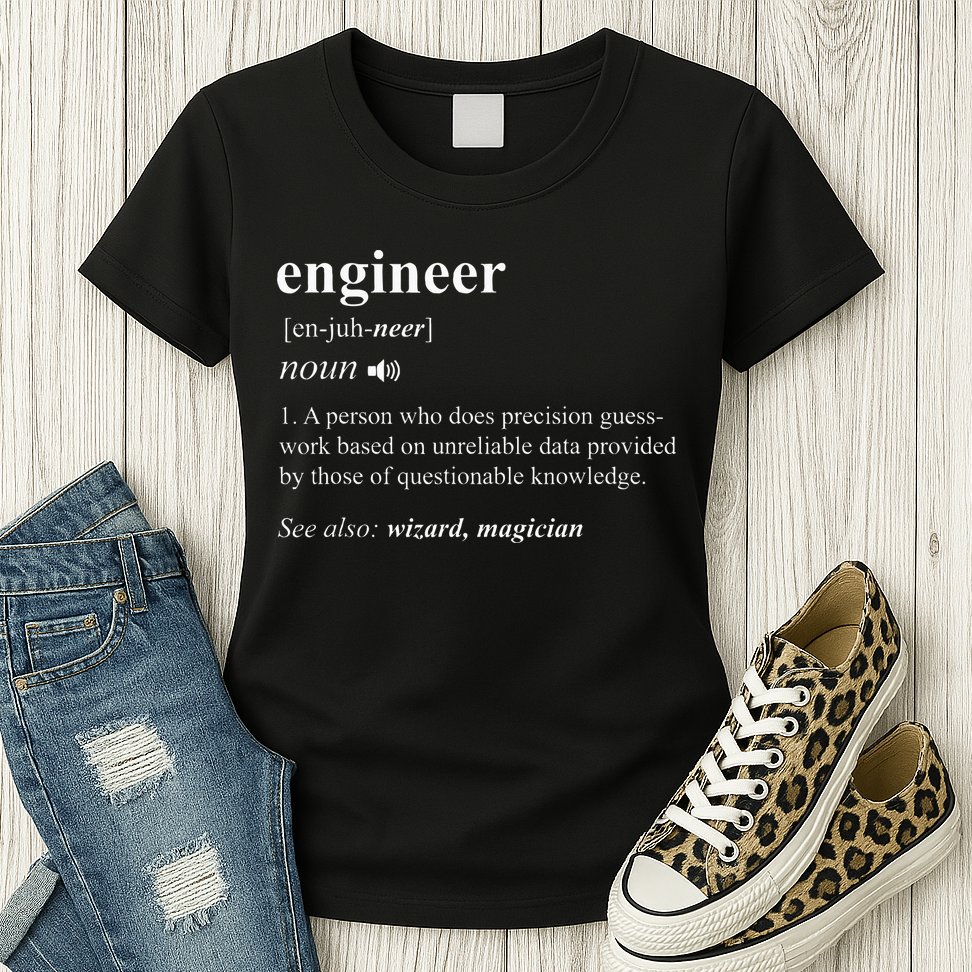 Engineer Definition Funny Engineering Mechanical Civil Womens T-Shirt