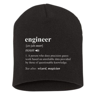 Engineer Definition Funny Engineering Mechanical Civil Short Acrylic Beanie