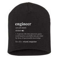 Engineer Definition Funny Engineering Mechanical Civil Short Acrylic Beanie