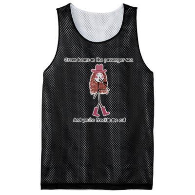 Edgedad Designs Green Beans In The Passenger Seat And YouRe Freakin Me Out Mesh Reversible Basketball Jersey Tank