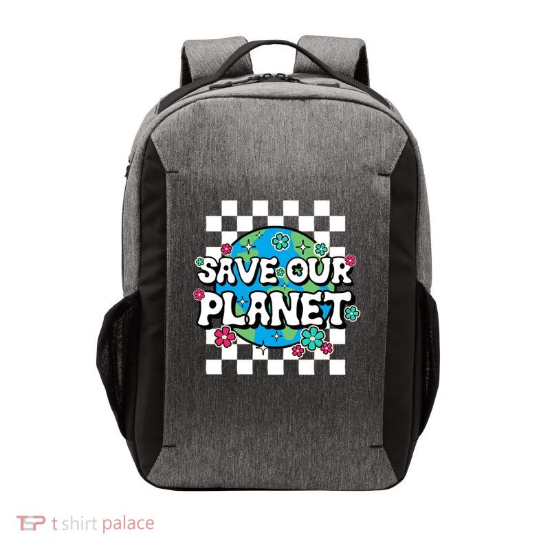 Earth Day Groovy Floral Save Our Planet And Gift Vector Backpack