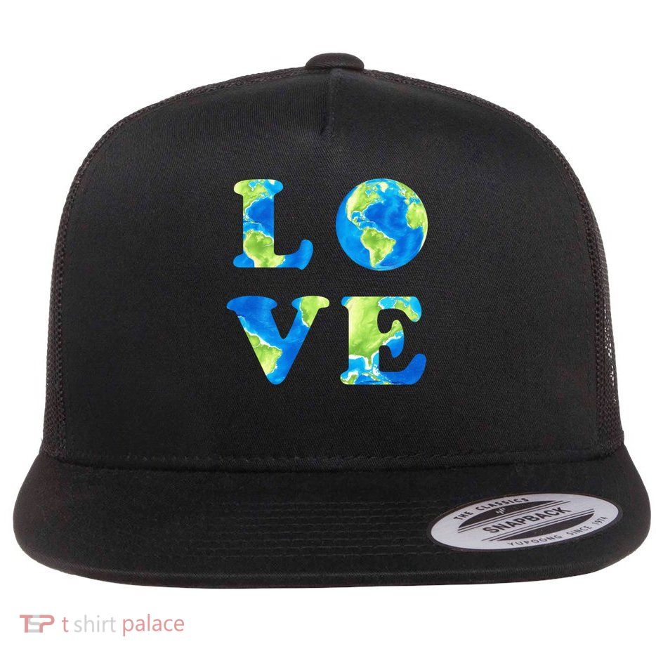 Earth Day Gift  Environt  Gift Flat Bill Trucker Hat