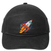 Exploring Distant Galaxies In A Spaceship 7-Panel Snapback Hat