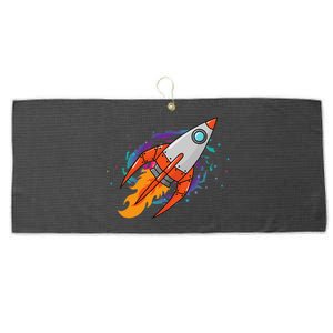 Exploring Distant Galaxies In A Spaceship Large Microfiber Waffle Golf Towel