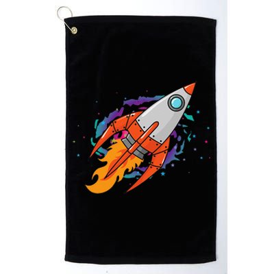 Exploring Distant Galaxies In A Spaceship Platinum Collection Golf Towel