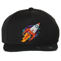 Exploring Distant Galaxies In A Spaceship Wool Snapback Cap