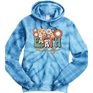 Earth Day Groovy Flower Lover Planet World Environmental Tie Dye Hoodie