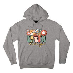 Earth Day Groovy Flower Lover Planet World Environmental Tall Hoodie