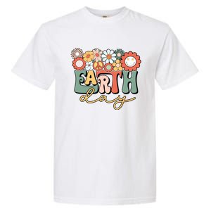 Earth Day Groovy Flower Lover Planet World Environmental Garment-Dyed Heavyweight T-Shirt