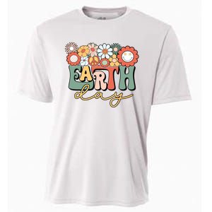 Earth Day Groovy Flower Lover Planet World Environmental Cooling Performance Crew T-Shirt