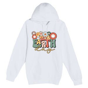 Earth Day Groovy Flower Lover Planet World Environmental Premium Pullover Hoodie