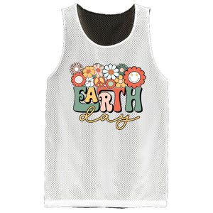 Earth Day Groovy Flower Lover Planet World Environmental Mesh Reversible Basketball Jersey Tank