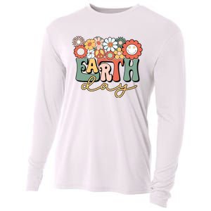 Earth Day Groovy Flower Lover Planet World Environmental Cooling Performance Long Sleeve Crew