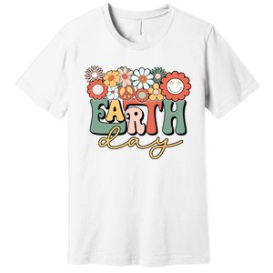 Earth Day Groovy Flower Lover Planet World Environmental Premium T-Shirt