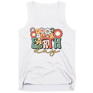 Earth Day Groovy Flower Lover Planet World Environmental Tank Top