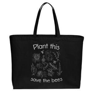 Earth Day Gardener Plant These Save The Bees Funny Gift Cotton Canvas Jumbo Tote