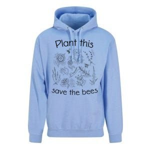 Earth Day Gardener Plant These Save The Bees Funny Gift Unisex Surf Hoodie