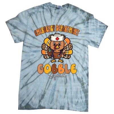 Emergency Department Gobble Squad Thanksgiving Er Nurse Fall Tie-Dye T-Shirt