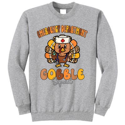 Emergency Department Gobble Squad Thanksgiving Er Nurse Fall Tall Sweatshirt