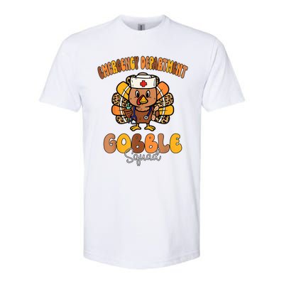 Emergency Department Gobble Squad Thanksgiving Er Nurse Fall Softstyle CVC T-Shirt