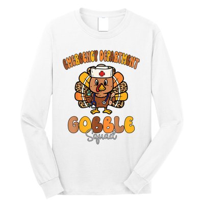 Emergency Department Gobble Squad Thanksgiving Er Nurse Fall Long Sleeve Shirt