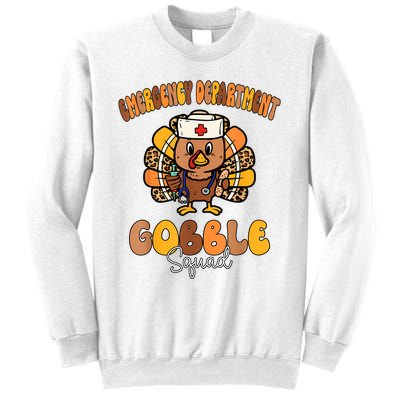 Emergency Department Gobble Squad Thanksgiving Er Nurse Fall Sweatshirt