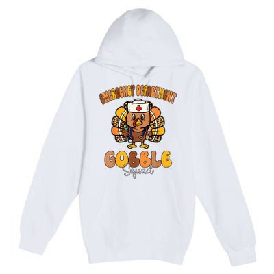 Emergency Department Gobble Squad Thanksgiving Er Nurse Fall Premium Pullover Hoodie