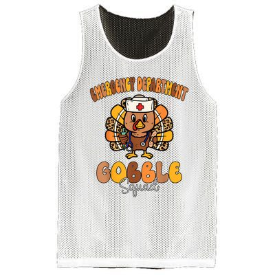 Emergency Department Gobble Squad Thanksgiving Er Nurse Fall Mesh Reversible Basketball Jersey Tank