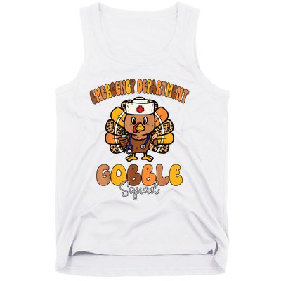 Emergency Department Gobble Squad Thanksgiving Er Nurse Fall Tank Top