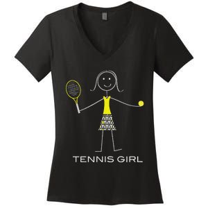 Ennis Design Girl Ennis Player Women's V-Neck T-Shirt