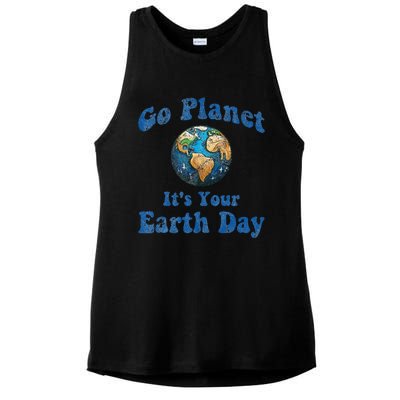 Earth Day Go Planet It's Your Earth Day Vintage Earth Day Ladies PosiCharge Tri-Blend Wicking Tank