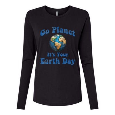 Earth Day Go Planet It's Your Earth Day Vintage Earth Day Womens Cotton Relaxed Long Sleeve T-Shirt